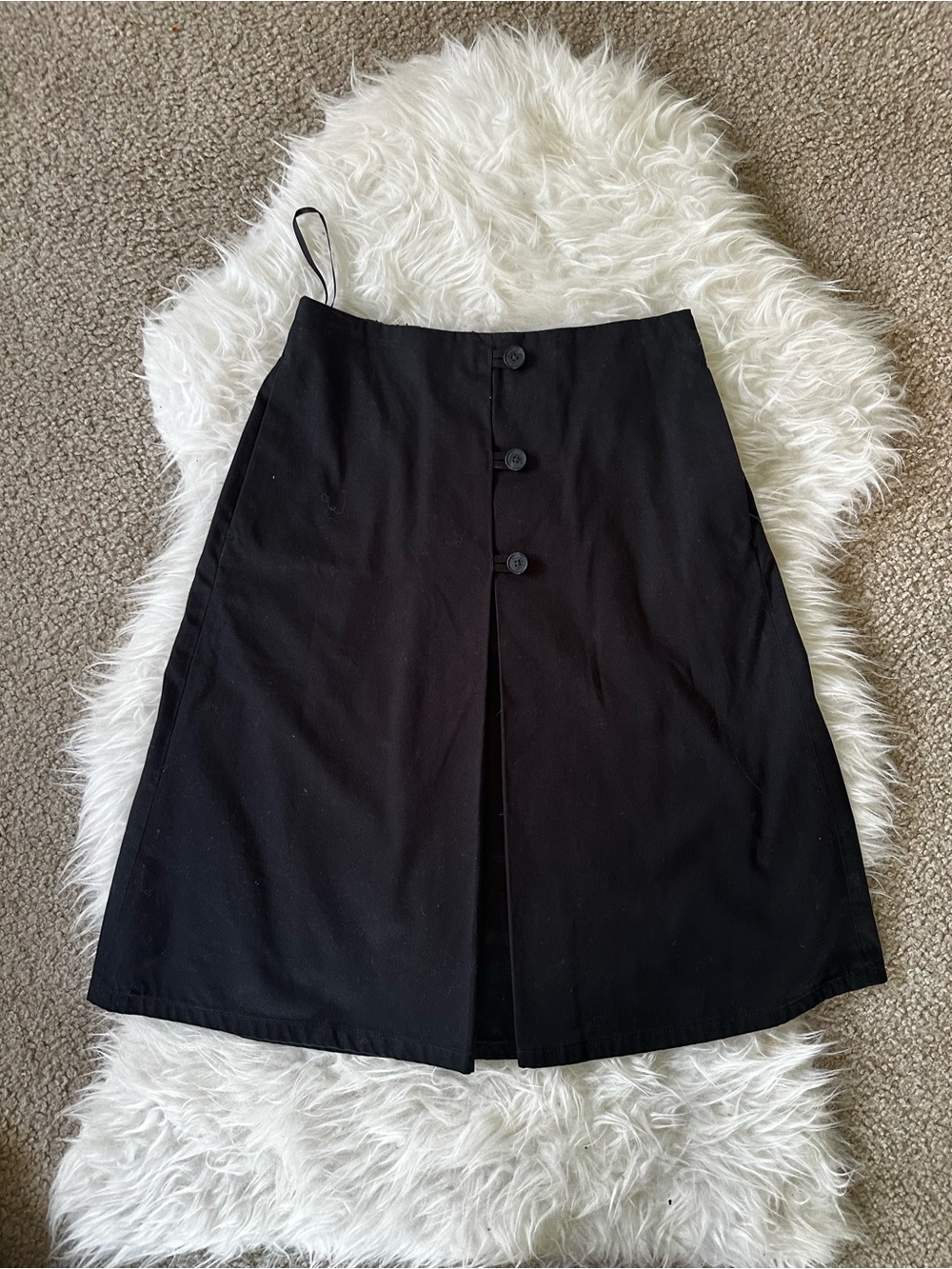 J.W. Anderson Black Cotton Midi Skirt